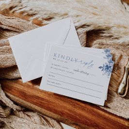 Franse Blauwe Bloemen Huwelijksuitnodiging RSVP Re