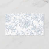 Franse Blauwe Bloemen Toile Bruids Recept Informatiekaartje (Achterkant)