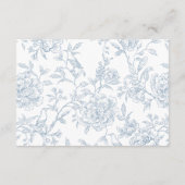 Franse Blauwe Bloemen Toile QR Code Website Informatiekaartje (Achterkant)