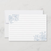  Franse Blauwe Bloemen Toile Recept Kaart (Achterkant)