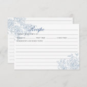  Franse Blauwe Bloemen Toile Recept Kaart (Voorkant / Achterkant)