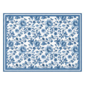  Franse Blauwe Bloemen Toile Tafelkleed (Voorkant (Horizontaal))