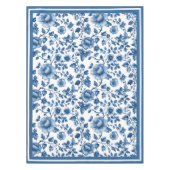 Franse Blauwe Bloemen Toile Tafelkleed (Voorkant)