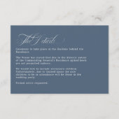 Franse  Blauwe Bloemen Trouwdetails Informatiekaartje (Voorkant)