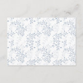 Franse  Blauwe Bloemen Trouwdetails Informatiekaartje (Achterkant)