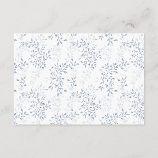 Franse  Blauwe Bloemen Trouwdetails Informatiekaartje (Achterkant)