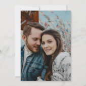 Franse Blauwe Bloemen Trouwen Save the Date (Achterkant)