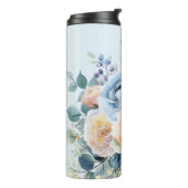 Franse blauwe bloementuin thermosbeker (Gedraaid links)