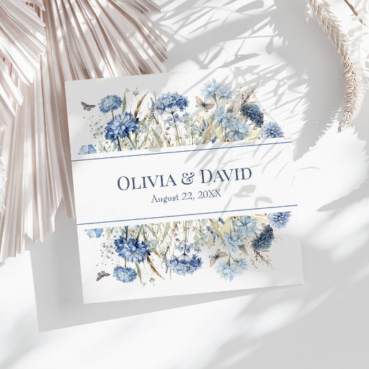 Franse Blauwe Boho Tuin Bloemen Trouwservetten Servet