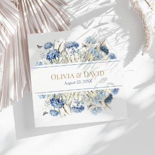 Franse Blauwe Boho Tuin Bloemen Trouwservetten Servet