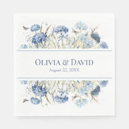 Franse Blauwe Boho Tuin Bloemen Trouwservetten Servet