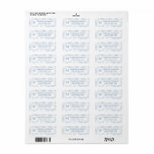 Franse Blauwe Botanische Toile Monogram Adres Etiket (Full Sheet)
