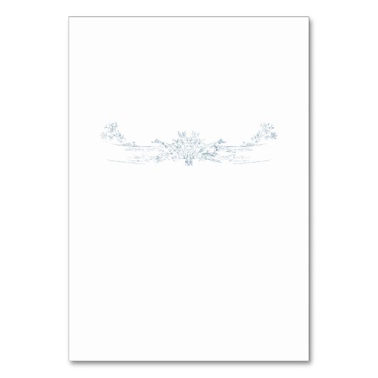  Franse Blauwe bruiloft Lijst Kaart (Achterkant)