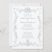  Franse Blauwe bruiloft Lijst Kaart (Voorkant)