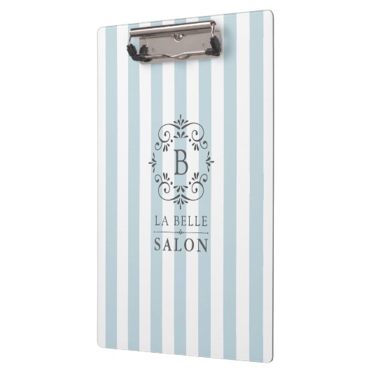 Franse blauwe bruinkoolstaven met monogram Logo Klembord (Links)