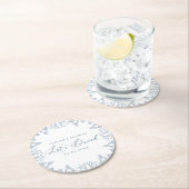 Franse Blauwe Chinoiserie Bloemendouchemandje Ronde Kartonnen Onderzetter (Insitu)