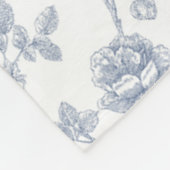 Franse Blauwe Chinoiserie Bloemstuk Aangepaste Naa Fleece Deken (Hoek)