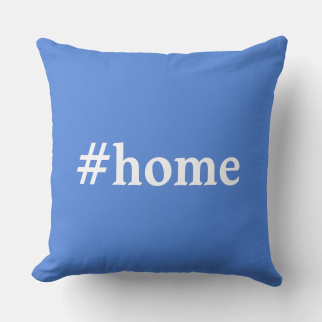 Franse Blauwe Effen Kleur #Home Kussen (Voorkant)