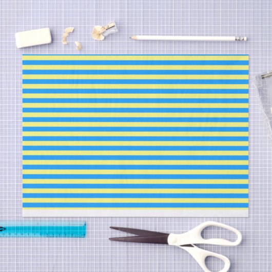 Franse blauwe en gele strepen tissuepapier (Craft)