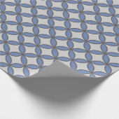 Franse blauwe en grijze cirkels herhalen cadeaupapier (Hoek)
