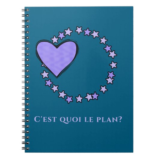 Franse Blauwe en Lavendel Journaling Notitieboek (Voorkant)