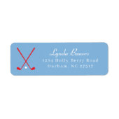 Franse Blauwe en Rode Golf Lover Retouradres Etiket (Voorkant)