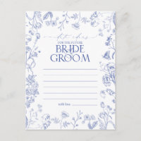 Franse blauwe en witte Victoriaans Floral Date Ide