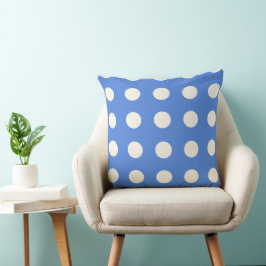 Franse blauwe en zachte witte pooldots kussen