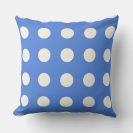 Franse blauwe en zachte witte pooldots kussen
