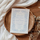 Franse Blauwe Erfgoed Bruidslunchon Kaart