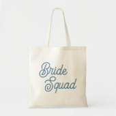 Franse Blauwe Gestileerde Script Bruidsmeisjes Tote Bag (Voorkant)