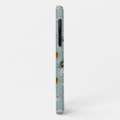 Franse Blauwe Honingbij en Bloemen Patroon Case-Mate iPhone Case (Achterkant/links)