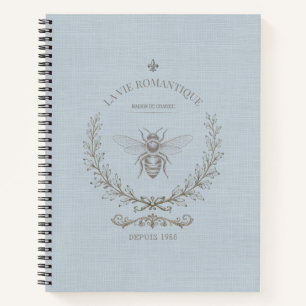 Franse Blauwe Honingbij Vintage Frans Land Notitieboek