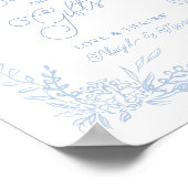 Franse Blauwe Hortensia Kaarten en Cadeaus Bord Poster (Hoek)