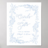 Franse Blauwe Hortensia Kaarten en Cadeaus Bord Poster (Voorkant)