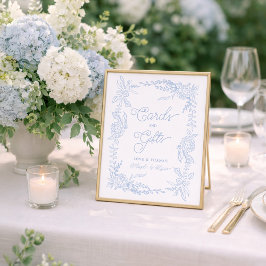 Franse Blauwe Hortensia Kaarten en Cadeaus Bord Poster
