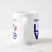 Franse Blauwe LOVE Gear Flag Gepersonaliseerd Grote Koffiekop (Achterkant)