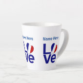 Franse Blauwe LOVE Gear Flag Gepersonaliseerd Latte Mok (Rechterhoek)
