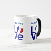 Franse Blauwe LOVE Gear Flag Gepersonaliseerd Magische Mok (Voorkant rechts)