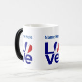 Franse Blauwe LOVE Gear Flag Gepersonaliseerd Magische Mok (Voorkant links)