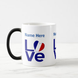 Franse Blauwe LOVE Gear Flag Gepersonaliseerd Magische Mok