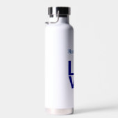 Franse Blauwe LOVE Gear Flag Gepersonaliseerd Waterfles (Rechts)