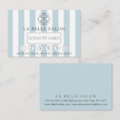Franse blauwe luifel strepen en Monogram loyalitei Klantenkaartje (Voorkant / Achterkant)