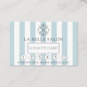 Franse blauwe luifel strepen en Monogram loyalitei Klantenkaartje (Voorkant)