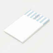 Franse blauwe luifel strepen met Business Monogram Post-it® Notes (Schuin)