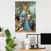 Franse Blauwe Madonna Poster (Thuiskantoor)