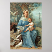 Franse Blauwe Madonna Poster (Voorkant)