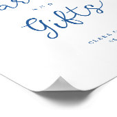 Franse Blauwe Schelp Kaarten en Cadeaus Bord Poster (Hoek)