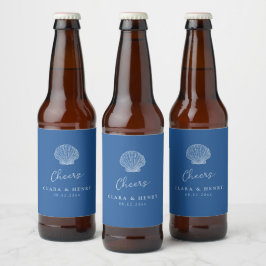 Franse Blauwe Schelp Trouw Bierlabel Bier Etiket