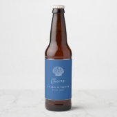 Franse Blauwe Schelp Trouw Bierlabel Bier Etiket (Voorkant)
